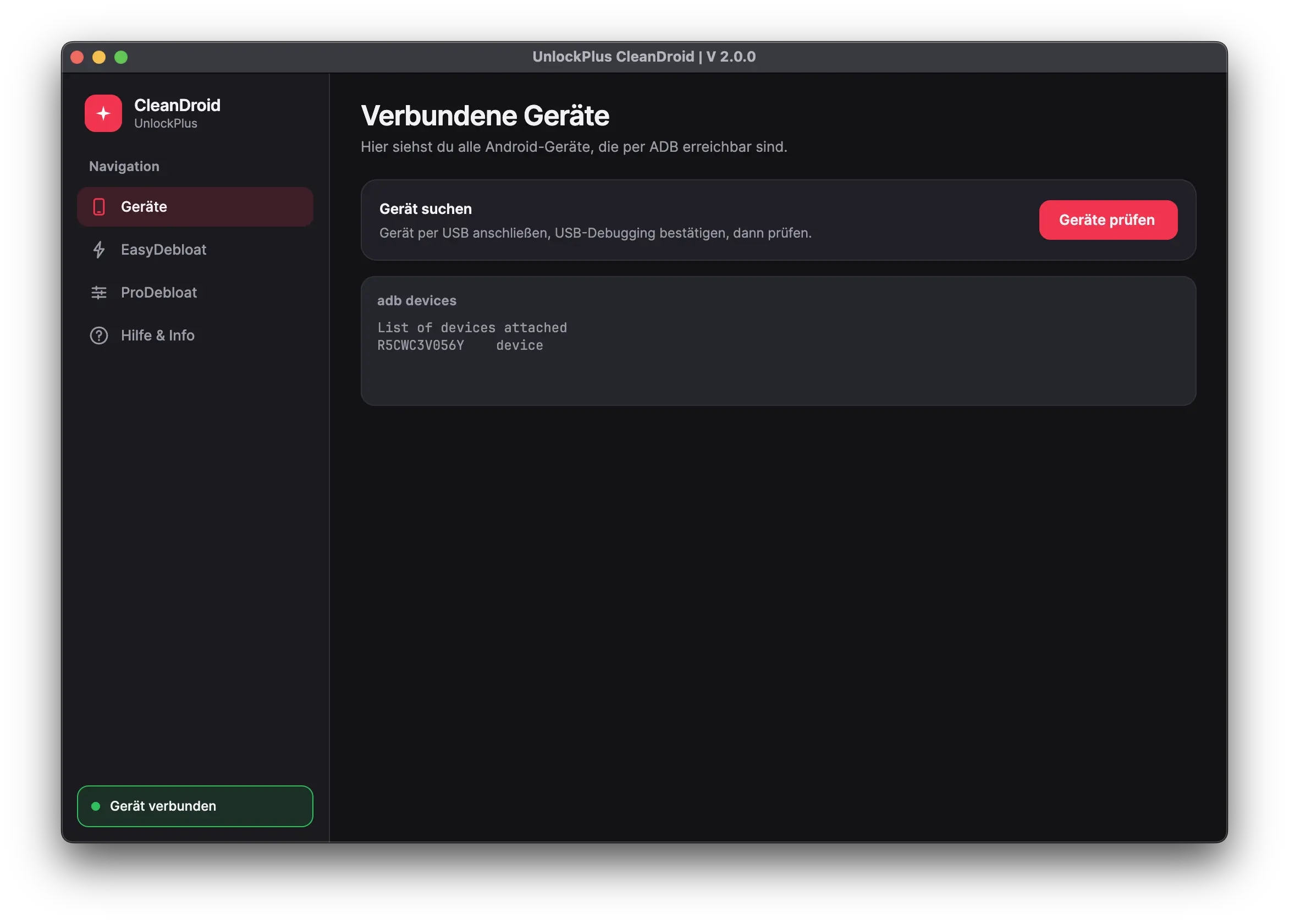 CleanDroid – Startseite